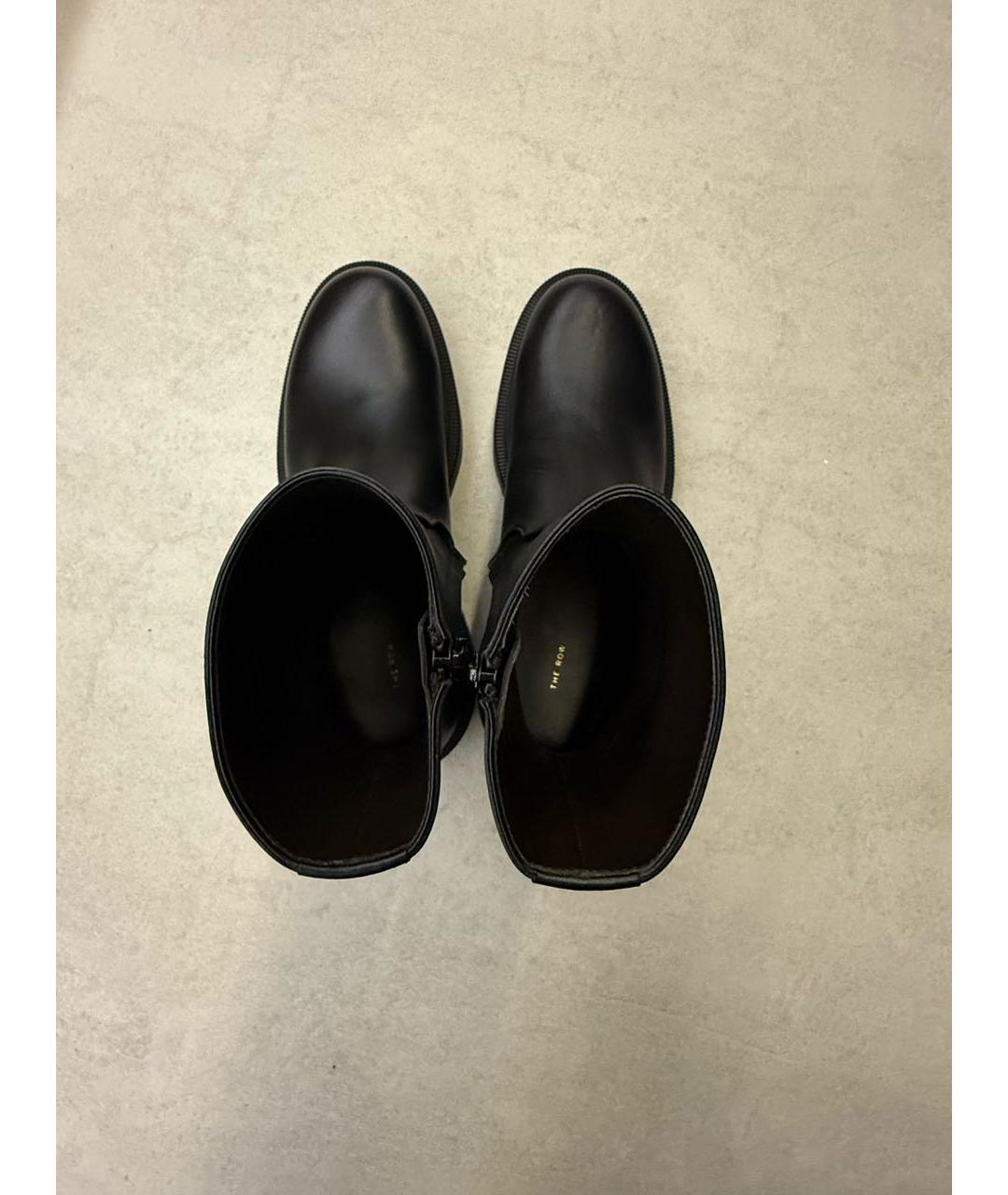 THE ROW Черные кожаные ботинки, фото 4