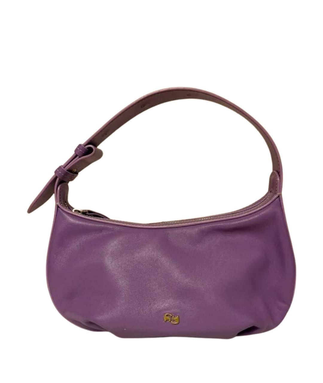 YUZEFI Фиолетовая кожаная сумка с короткими ручками, фото 1