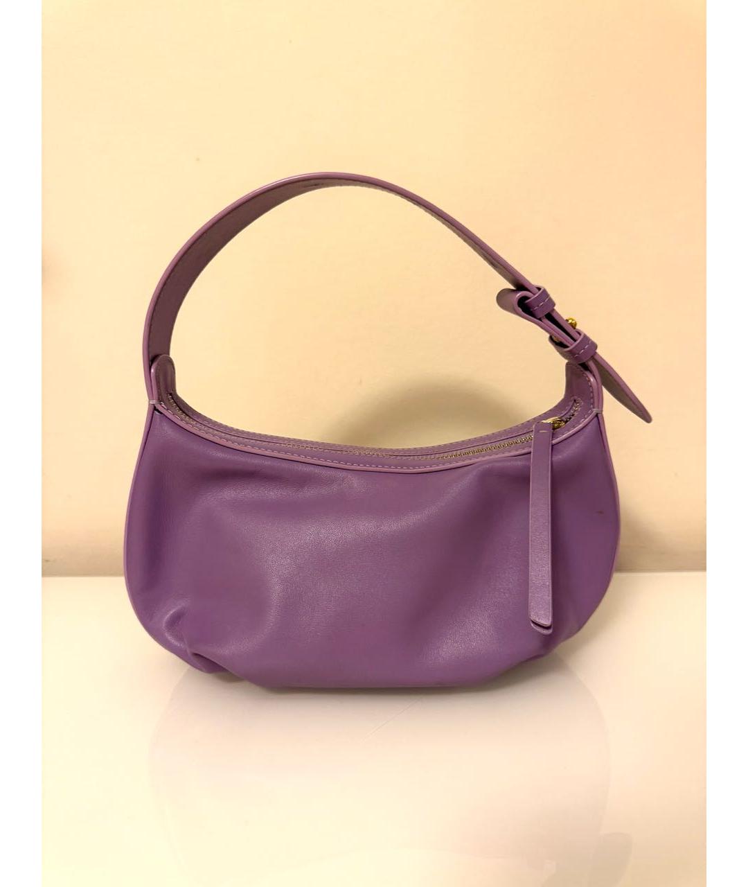 YUZEFI Фиолетовая кожаная сумка с короткими ручками, фото 3