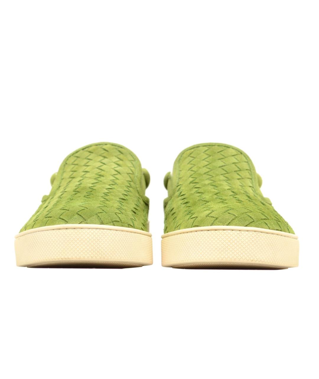 BOTTEGA VENETA Зеленые замшевые слипоны, фото 3