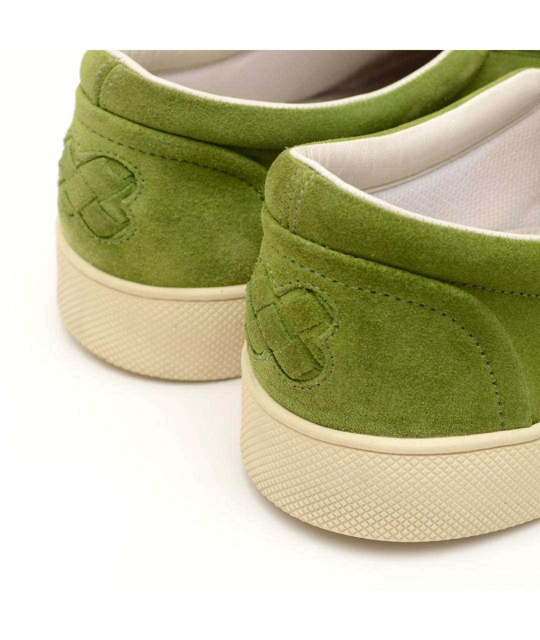 BOTTEGA VENETA Зеленые замшевые слипоны, фото 6