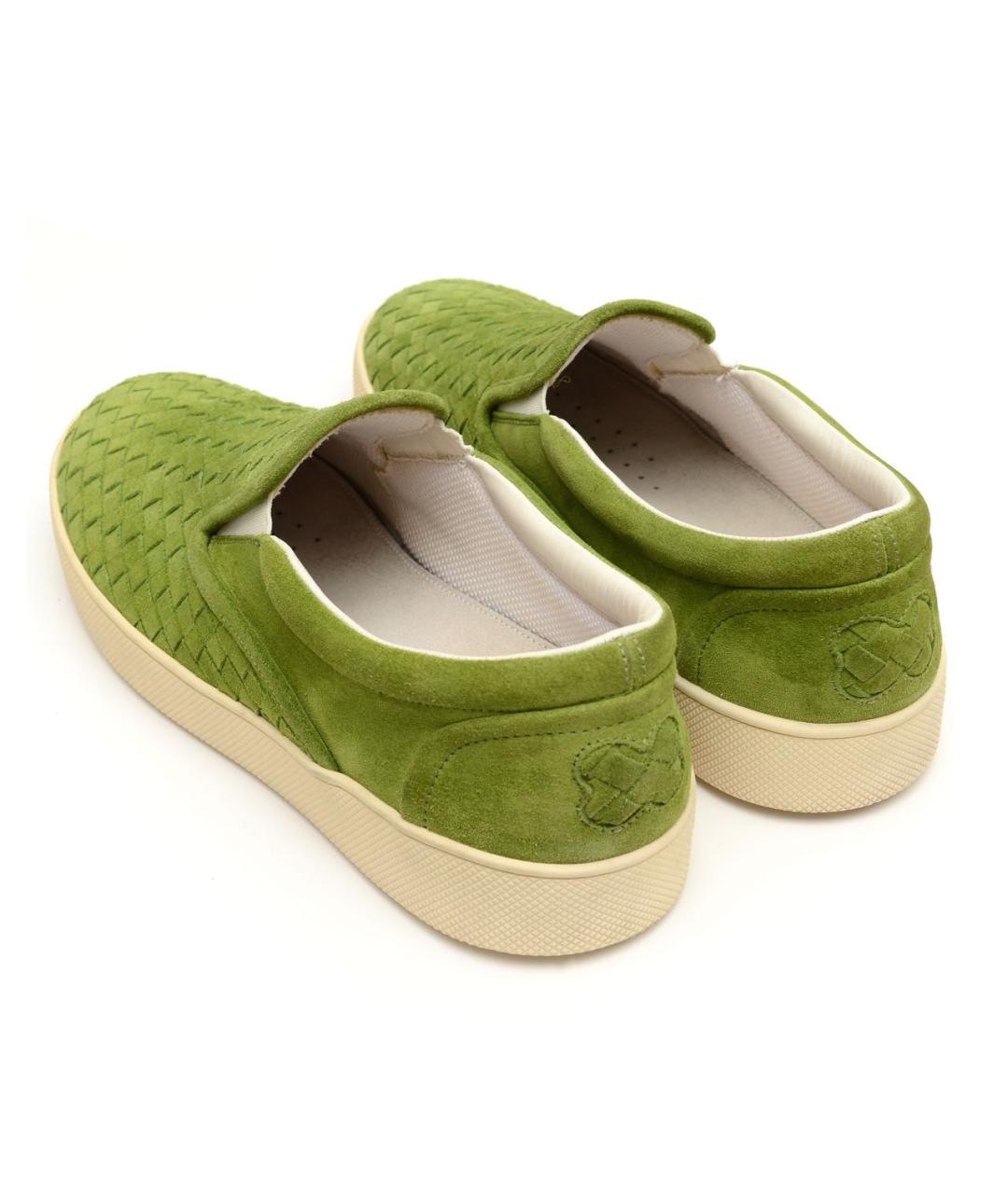 BOTTEGA VENETA Зеленые замшевые слипоны, фото 2