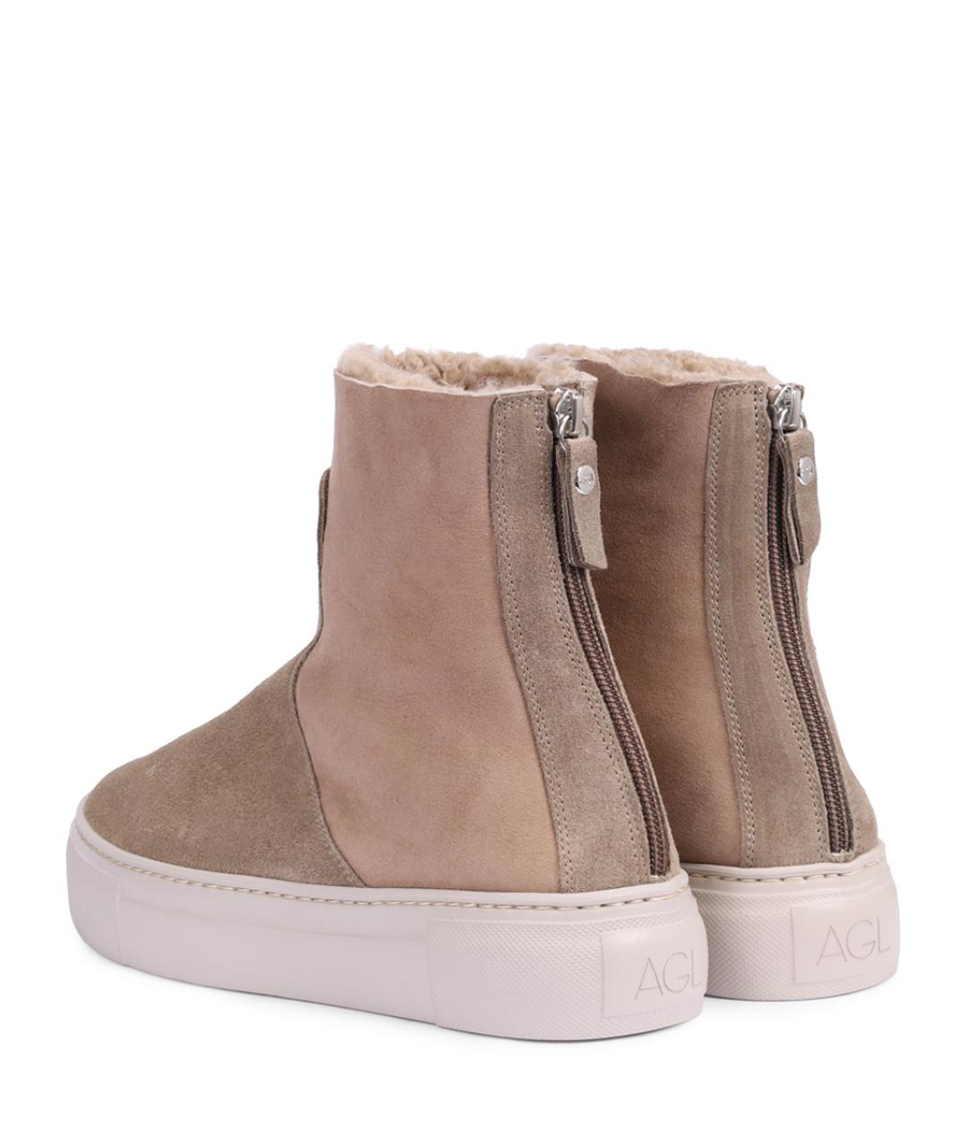AGL Бежевые замшевые ботинки, фото 4