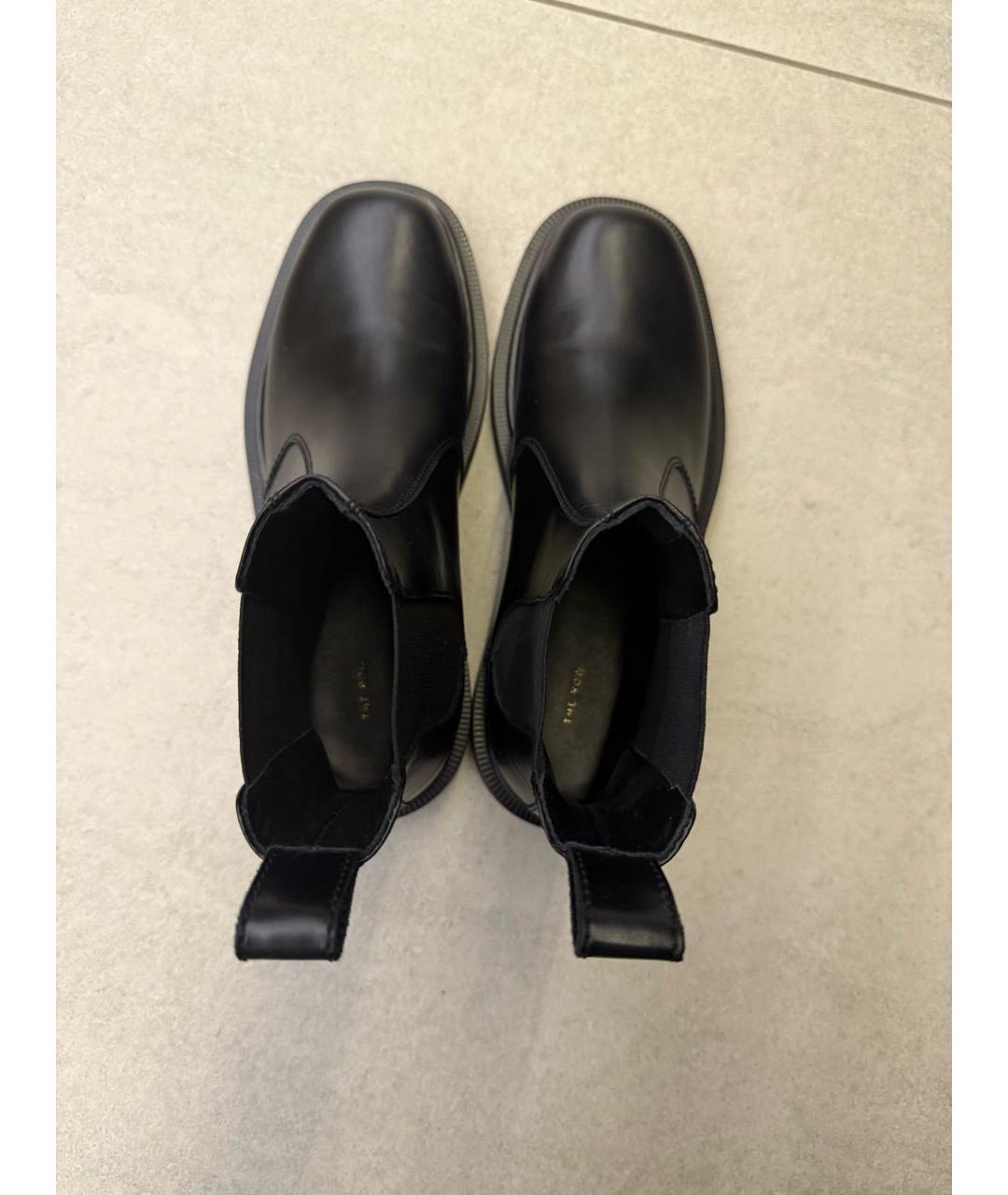 THE ROW Черные кожаные ботинки, фото 4