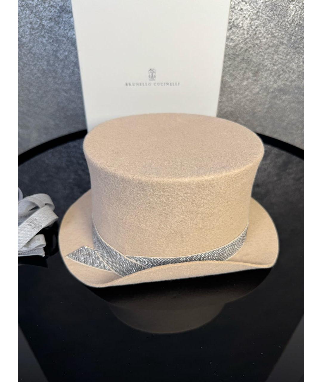 BRUNELLO CUCINELLI Бежевая шляпа, фото 2