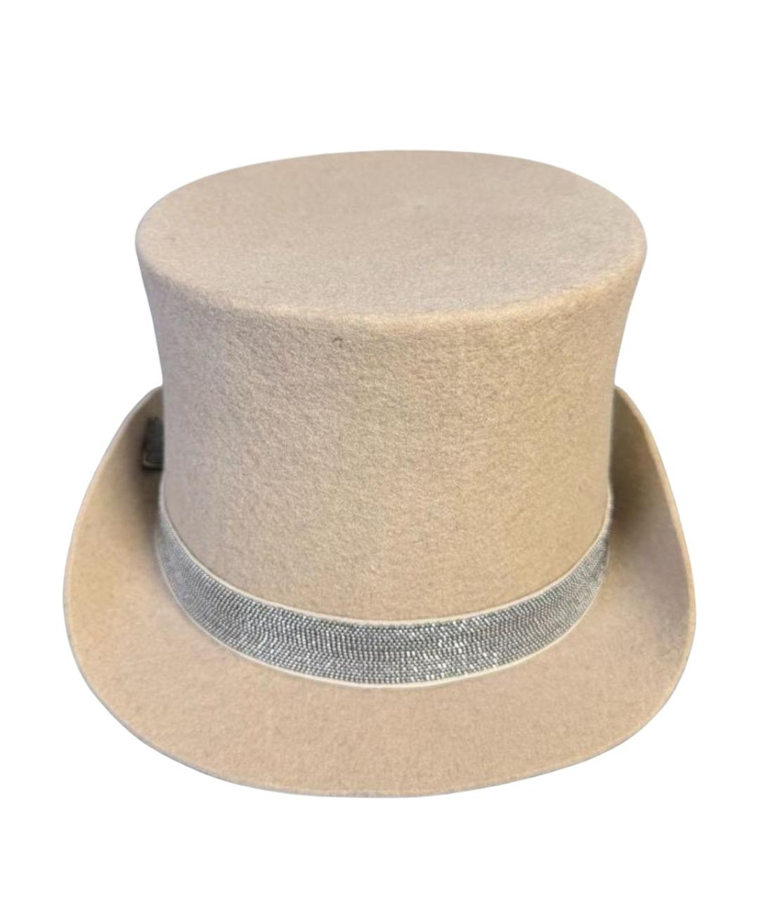 BRUNELLO CUCINELLI Бежевая шляпа, фото 1