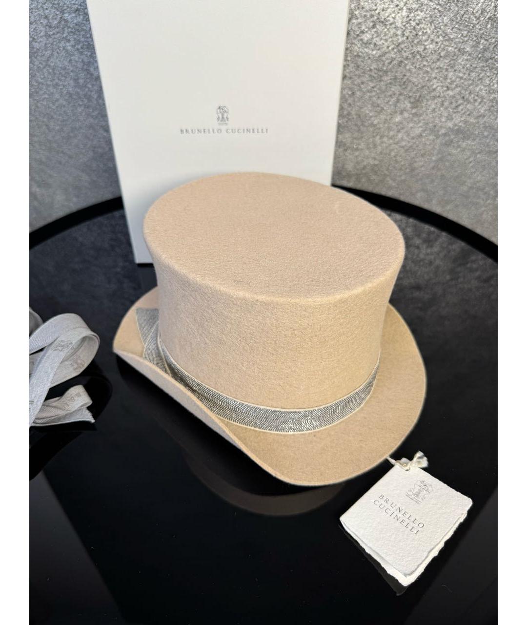 BRUNELLO CUCINELLI Бежевая шляпа, фото 3