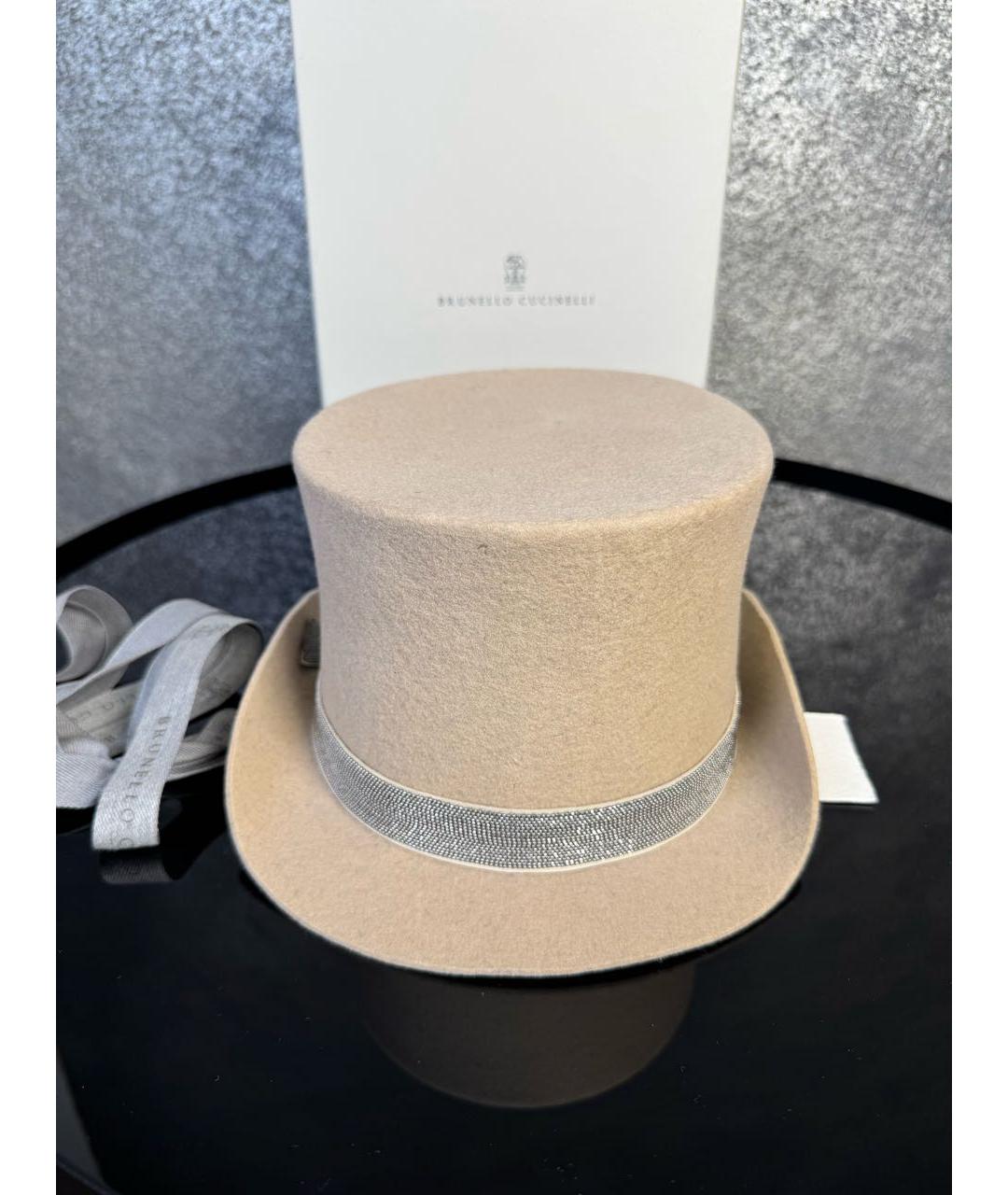 BRUNELLO CUCINELLI Бежевая шляпа, фото 4