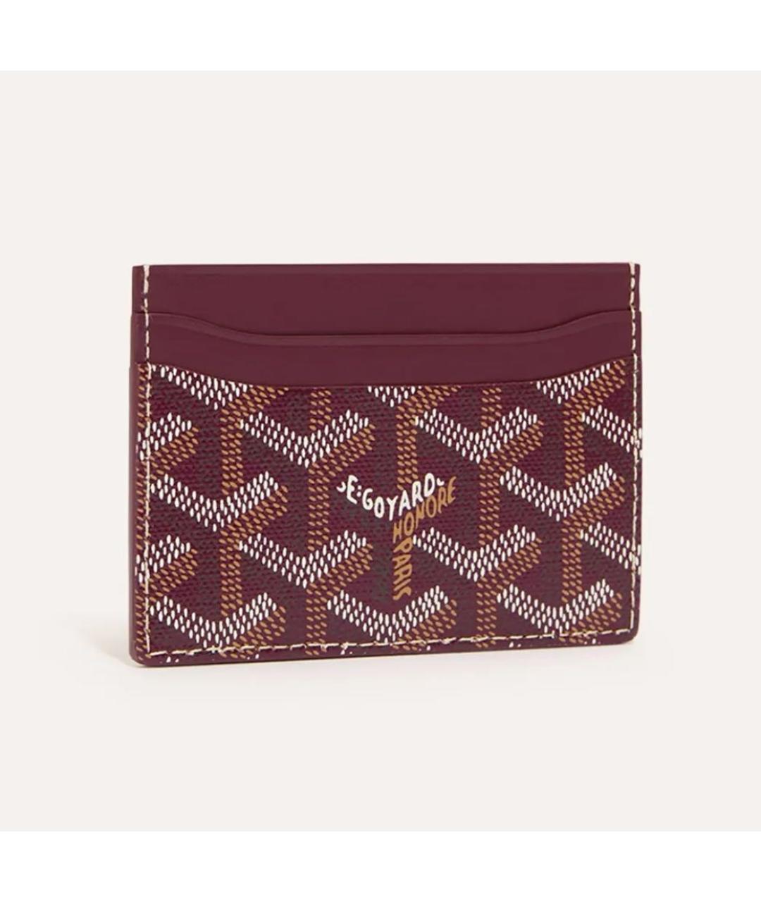 GOYARD Бордовый кожаный кардхолдер, фото 4
