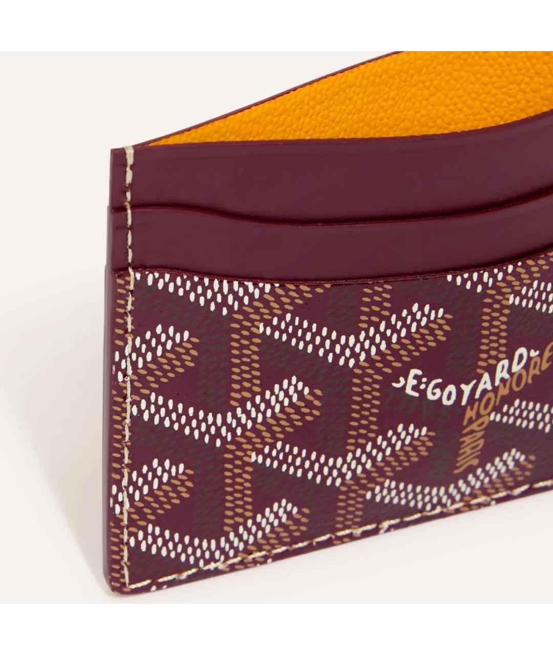 GOYARD Бордовый кожаный кардхолдер, фото 2
