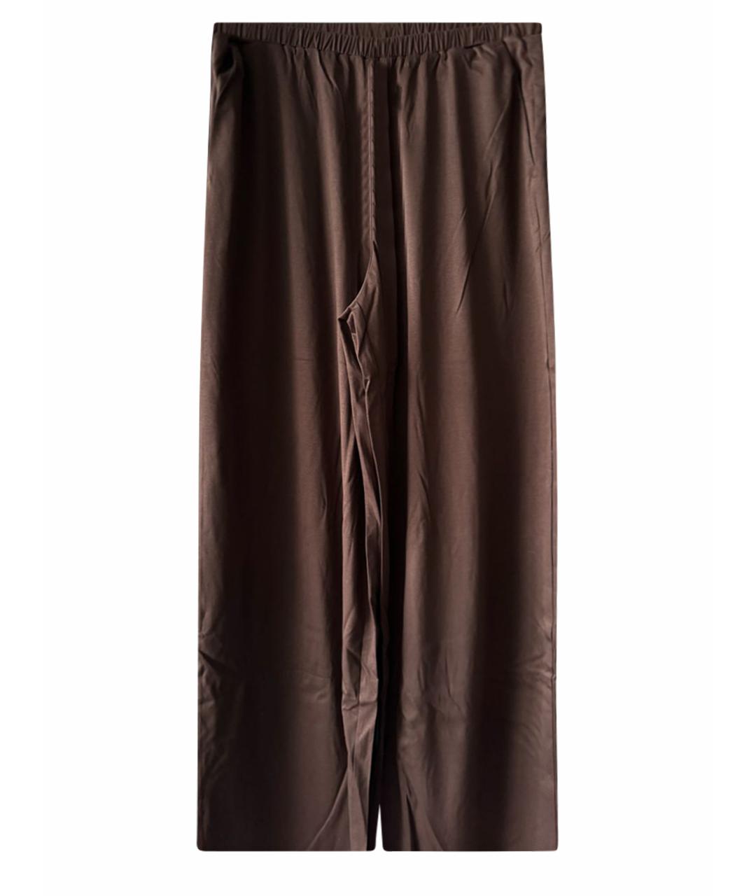 12 STOREEZ Коричневые хлопковые брюки широкие, фото 1