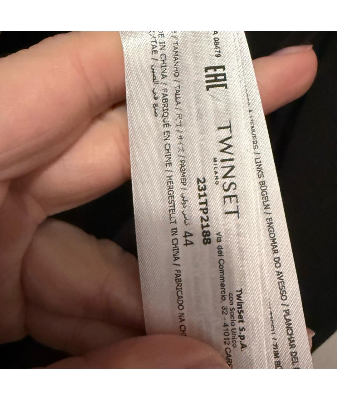 TWIN-SET Черное вискозное коктейльное платье, фото 3