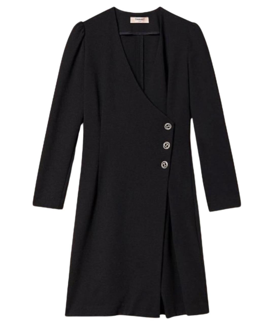 TWIN-SET Черное вискозное коктейльное платье, фото 1