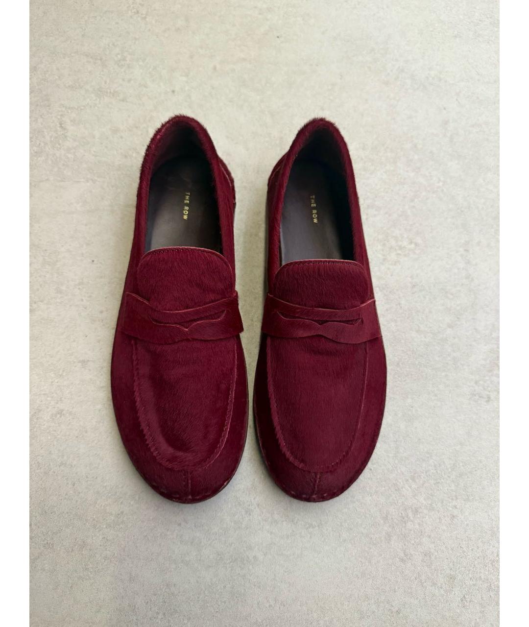 THE ROW Бордовые кожаные лоферы, фото 2