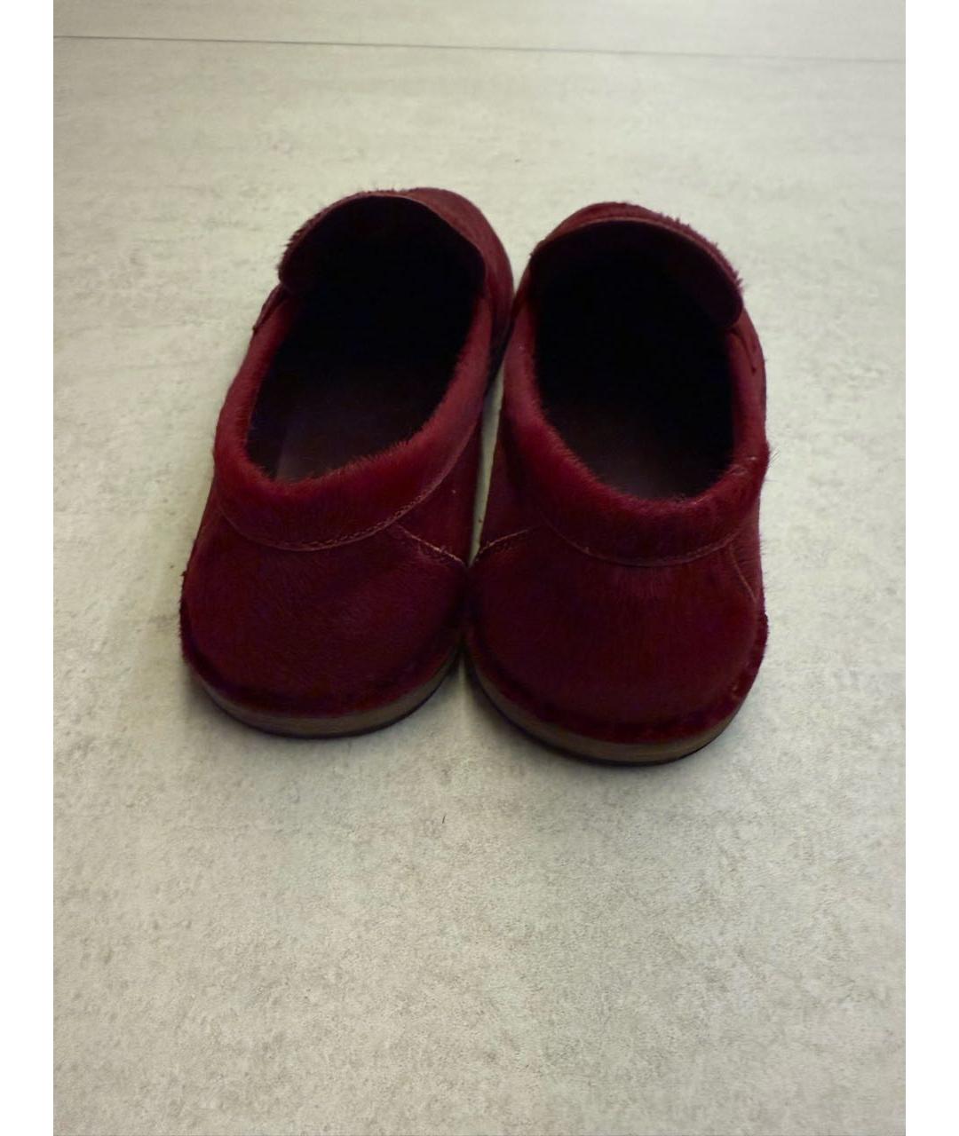 THE ROW Бордовые кожаные лоферы, фото 3