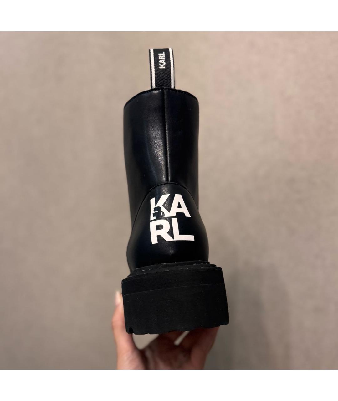 KARL LAGERFELD Черные кожаные ботинки, фото 5