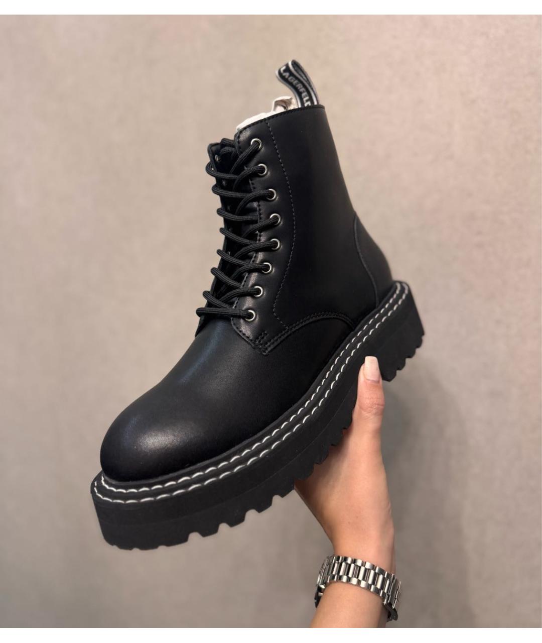 KARL LAGERFELD Черные кожаные ботинки, фото 7