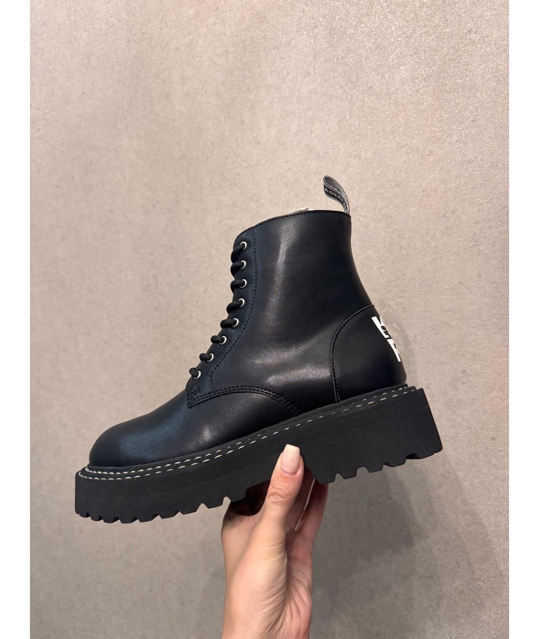 KARL LAGERFELD Черные кожаные ботинки, фото 4