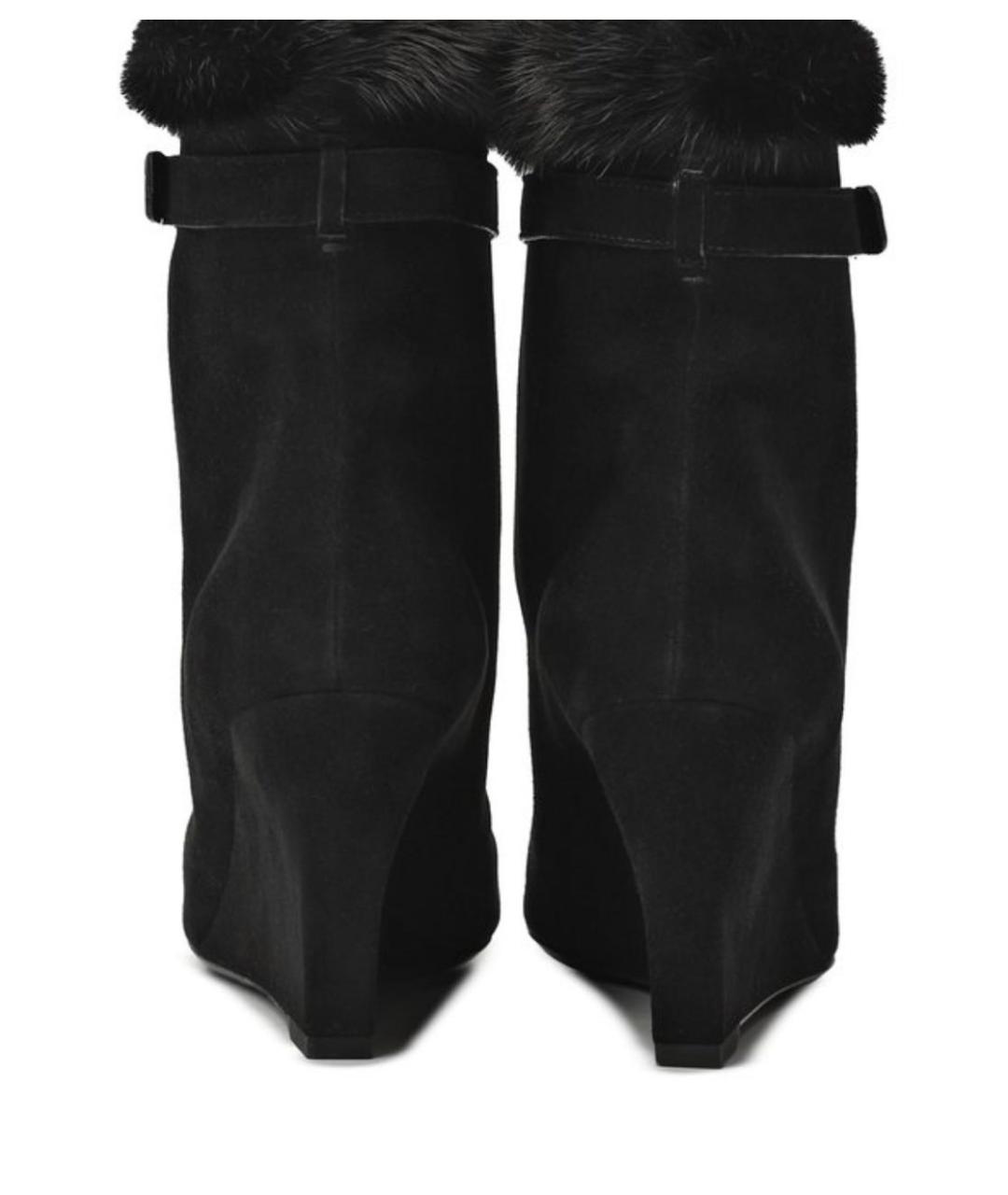 CHRISTIAN DIOR Черные нубуковые ботильоны, фото 3