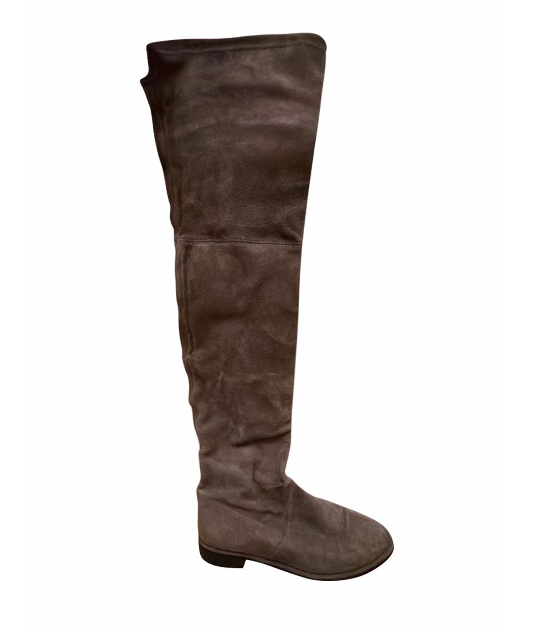 STUART WEITZMAN Серые замшевые ботфорты, фото 1