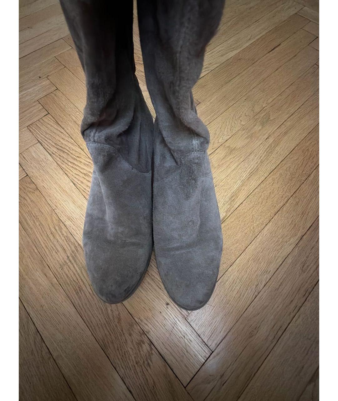 STUART WEITZMAN Серые замшевые ботфорты, фото 3