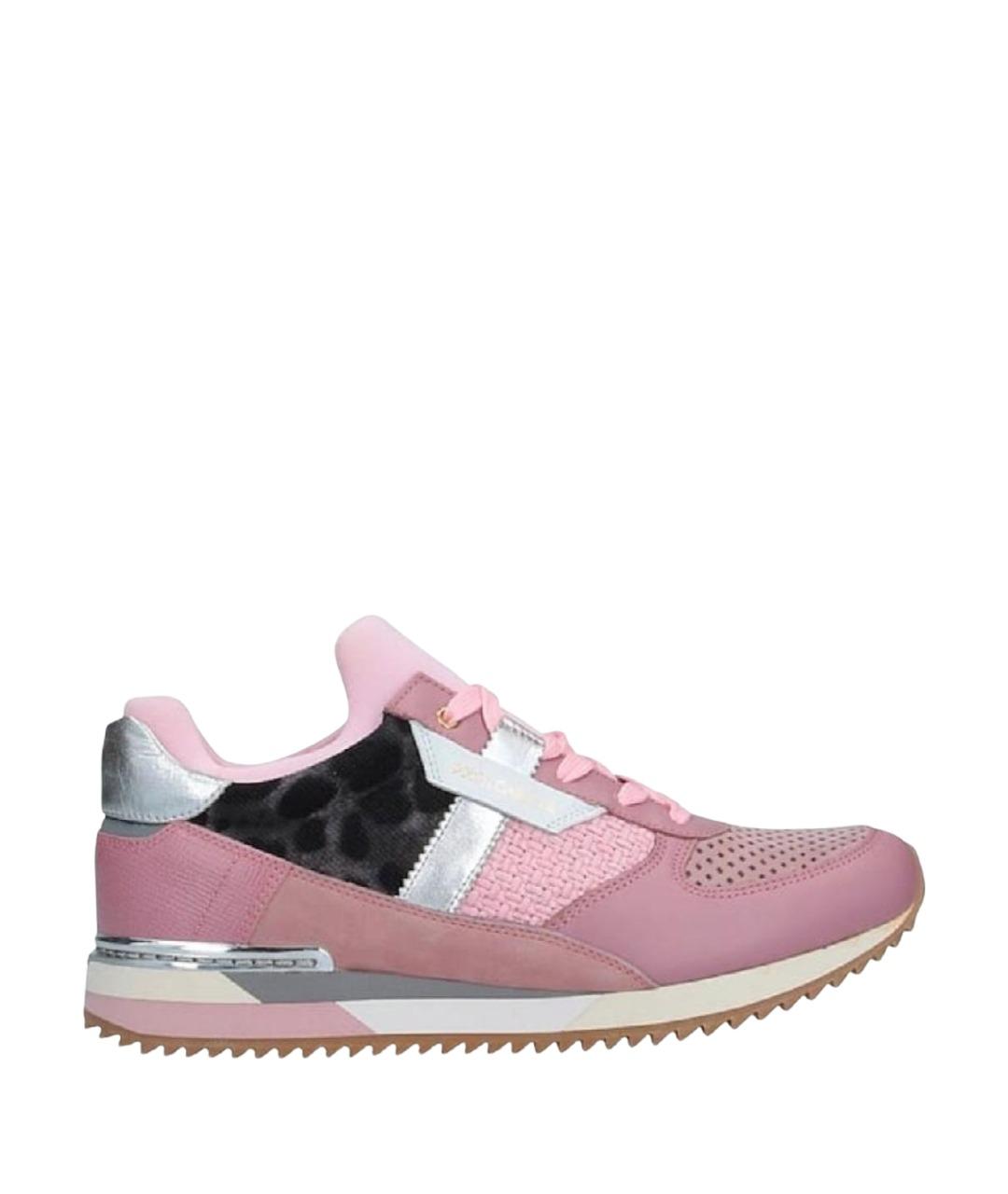 DOLCE&GABBANA Розовые кожаные кроссовки, фото 1