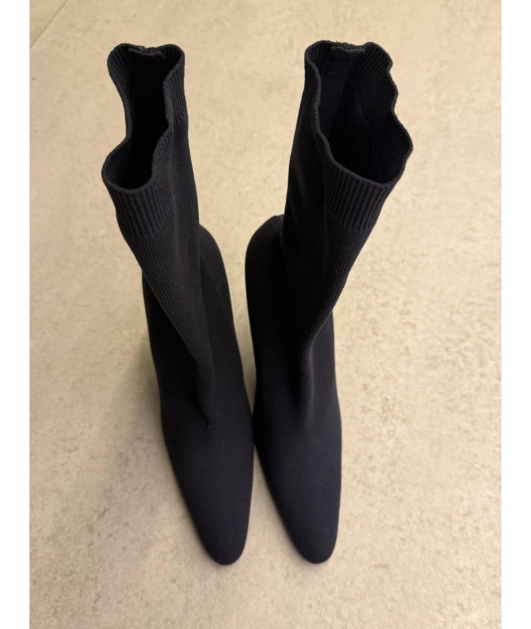 BALENCIAGA Антрацитовые текстильные ботильоны, фото 2