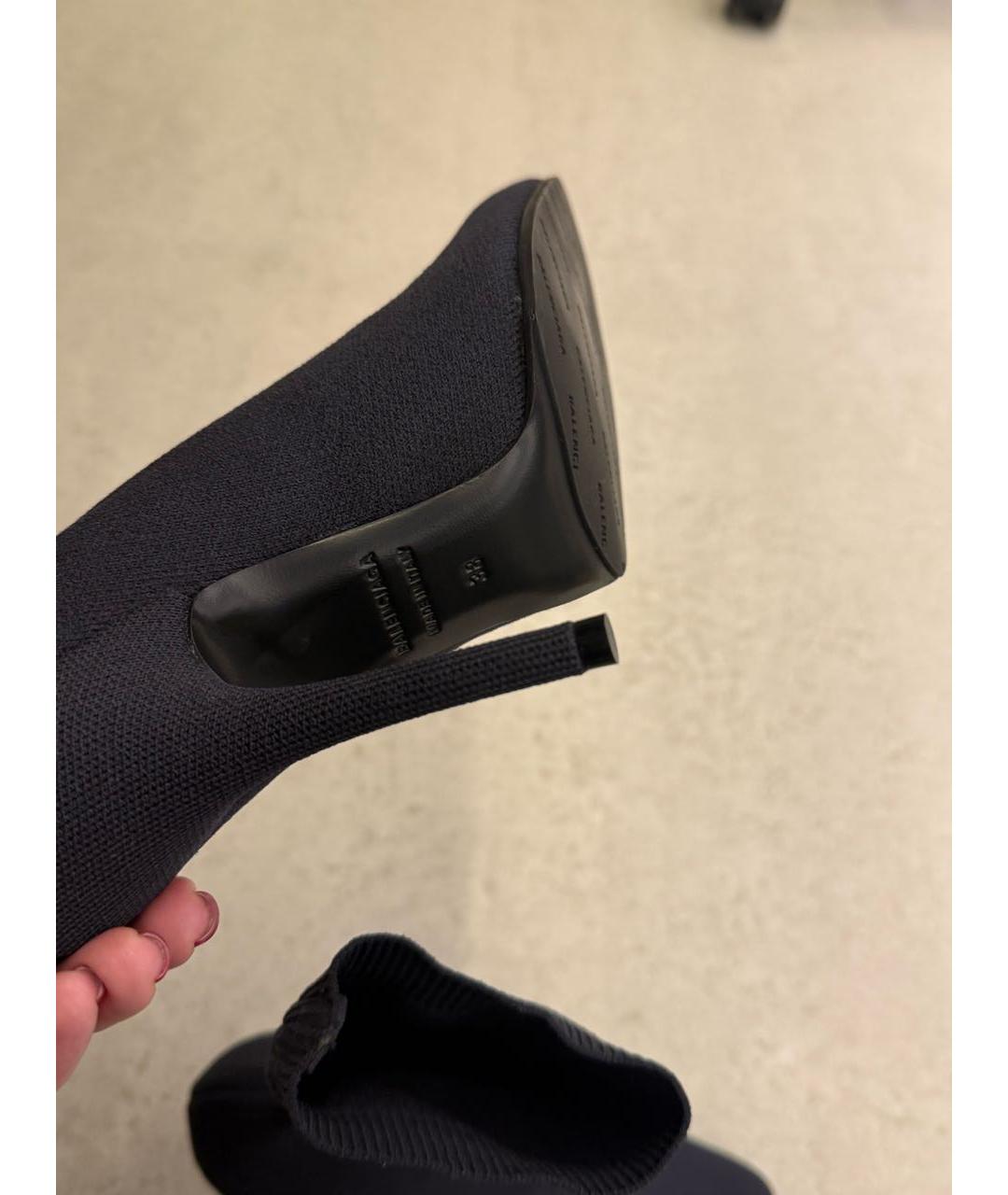 BALENCIAGA Антрацитовые текстильные ботильоны, фото 5