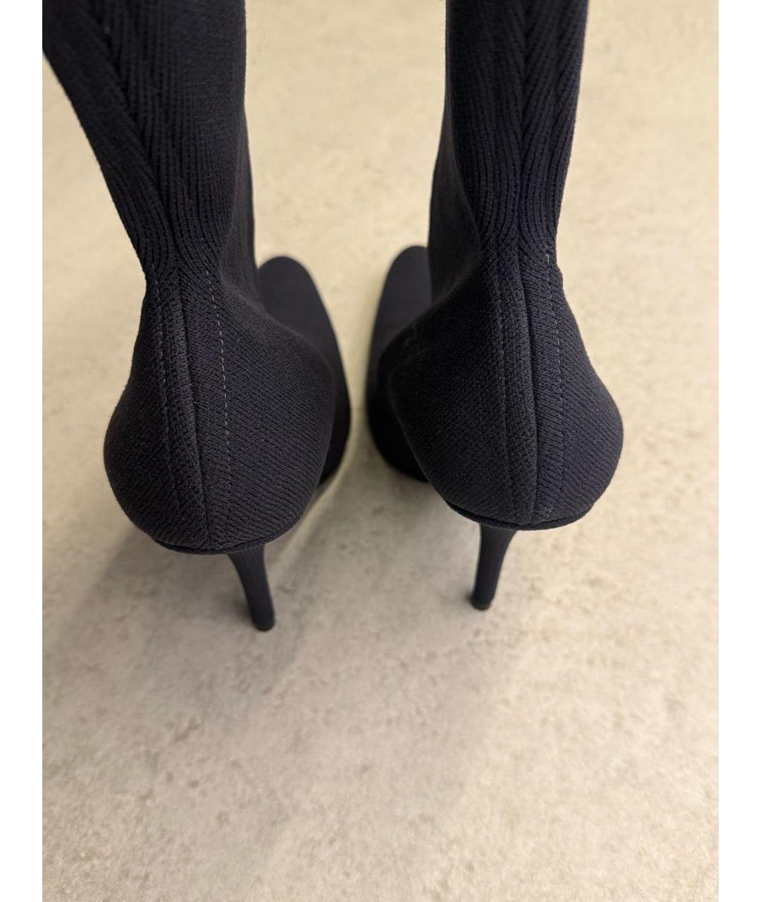 BALENCIAGA Антрацитовые текстильные ботильоны, фото 3