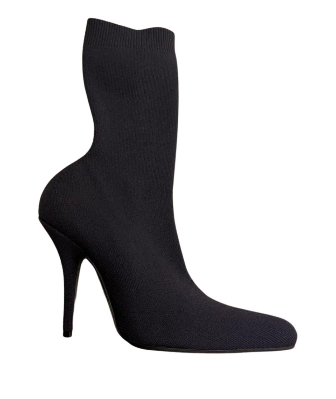 BALENCIAGA Антрацитовые текстильные ботильоны, фото 1