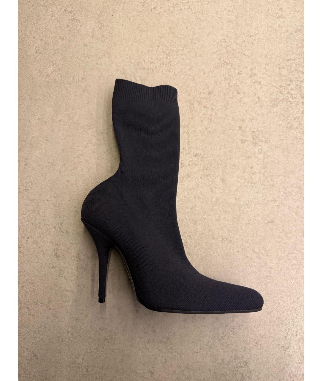 BALENCIAGA Антрацитовые текстильные ботильоны, фото 6