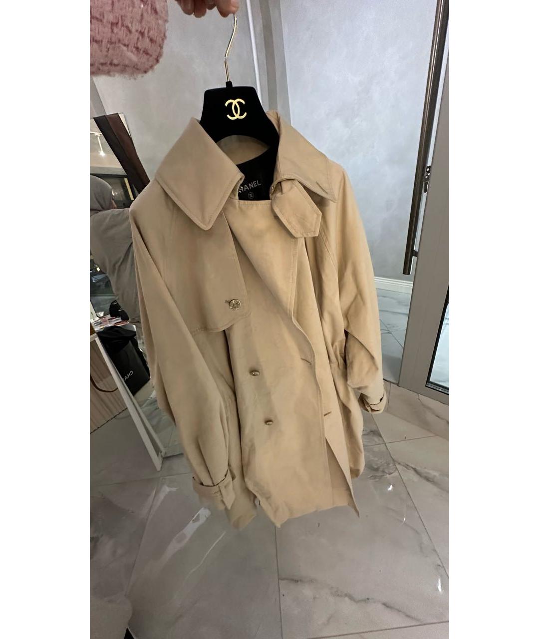 CHANEL Бежевый хлопковый тренч/плащ, фото 7