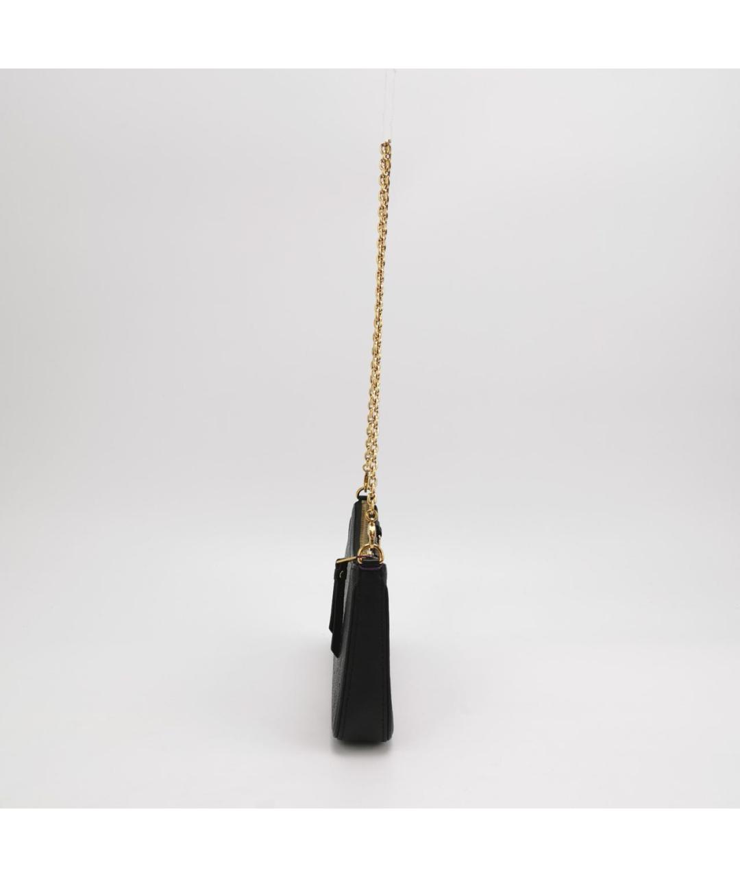 LOUIS VUITTON Черная кожаная сумка через плечо, фото 3