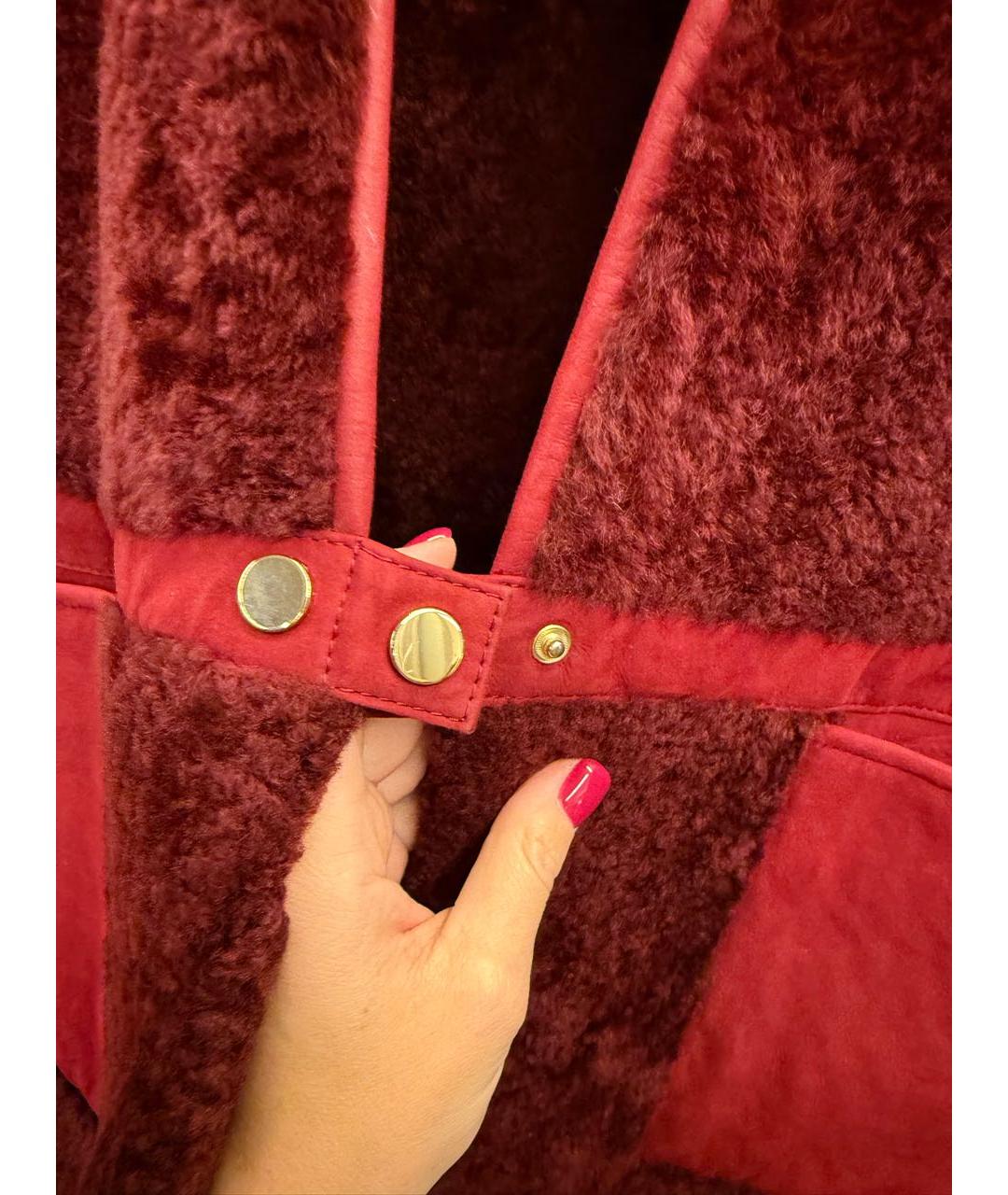 LANVIN Бордовый меховой жакет/пиджак, фото 3