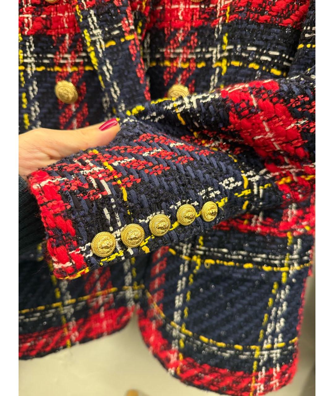 BALMAIN Темно-синий полиамидовый жакет/пиджак, фото 4