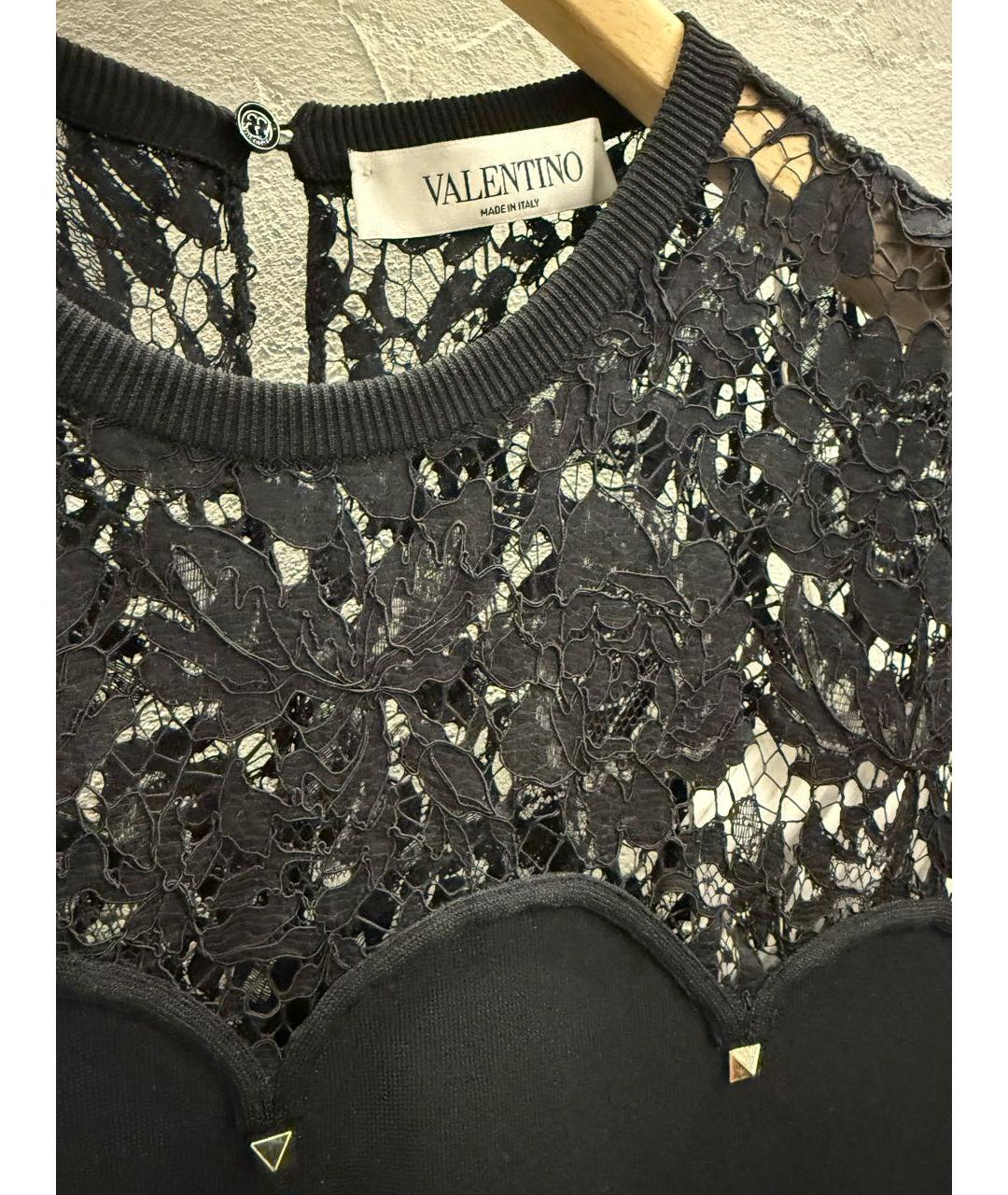 VALENTINO Черное вискозное коктейльное платье, фото 4