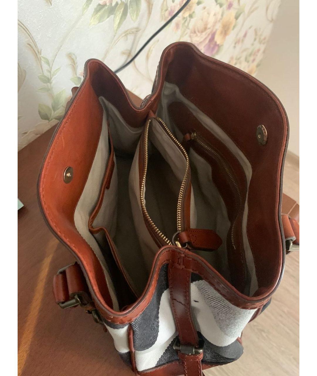 BURBERRY Мульти тканевая сумка с короткими ручками, фото 4