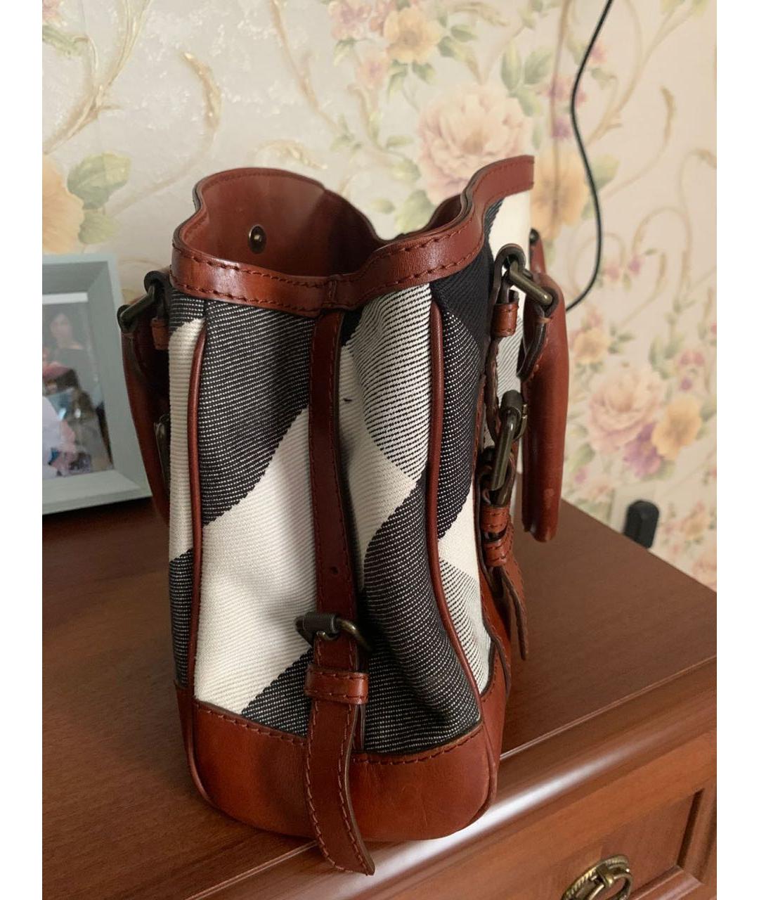 BURBERRY Мульти тканевая сумка с короткими ручками, фото 2