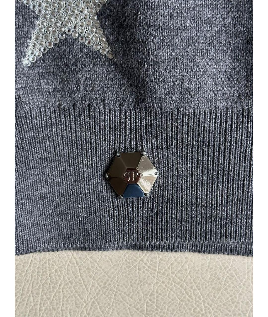 PHILIPP PLEIN Серый шерстяной джемпер / свитер, фото 5