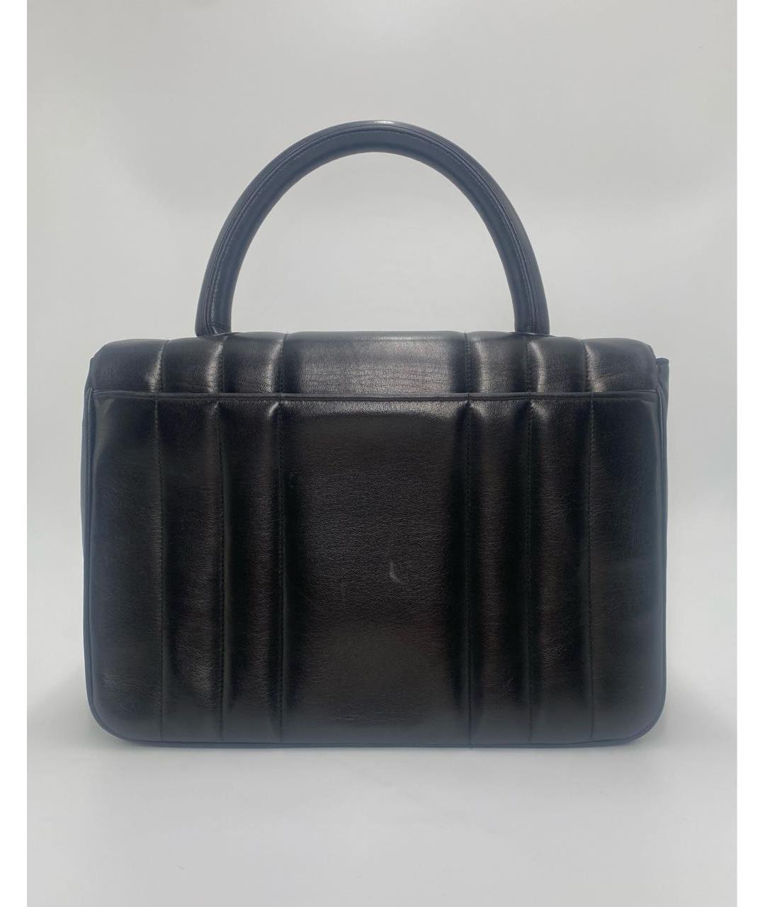 CHANEL Черная кожаная сумка с короткими ручками, фото 3