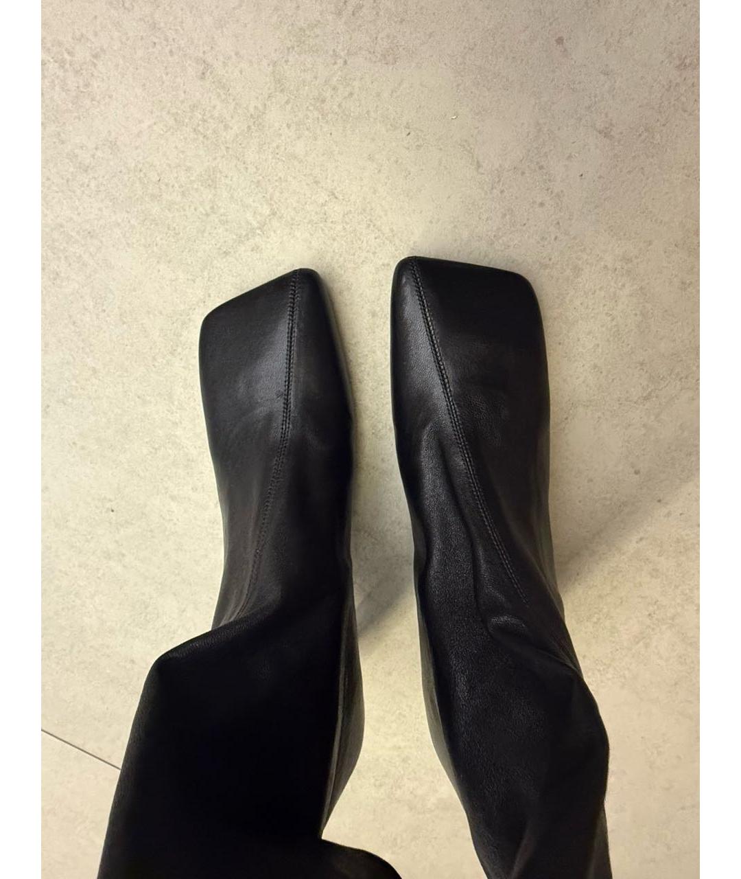 JIL SANDER Черные кожаные ботильоны, фото 4