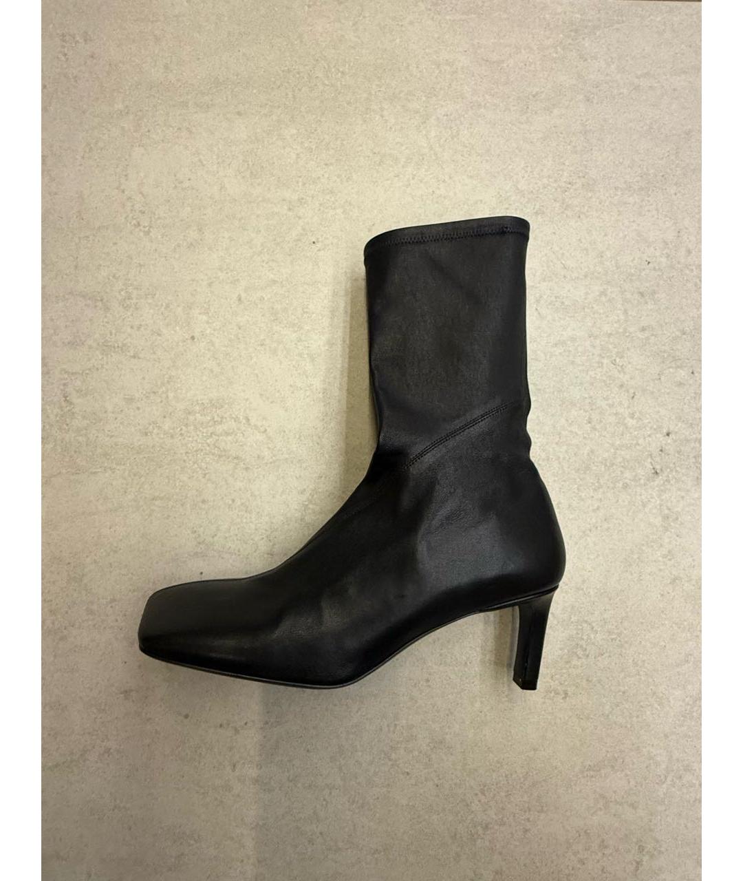 JIL SANDER Черные кожаные ботильоны, фото 5