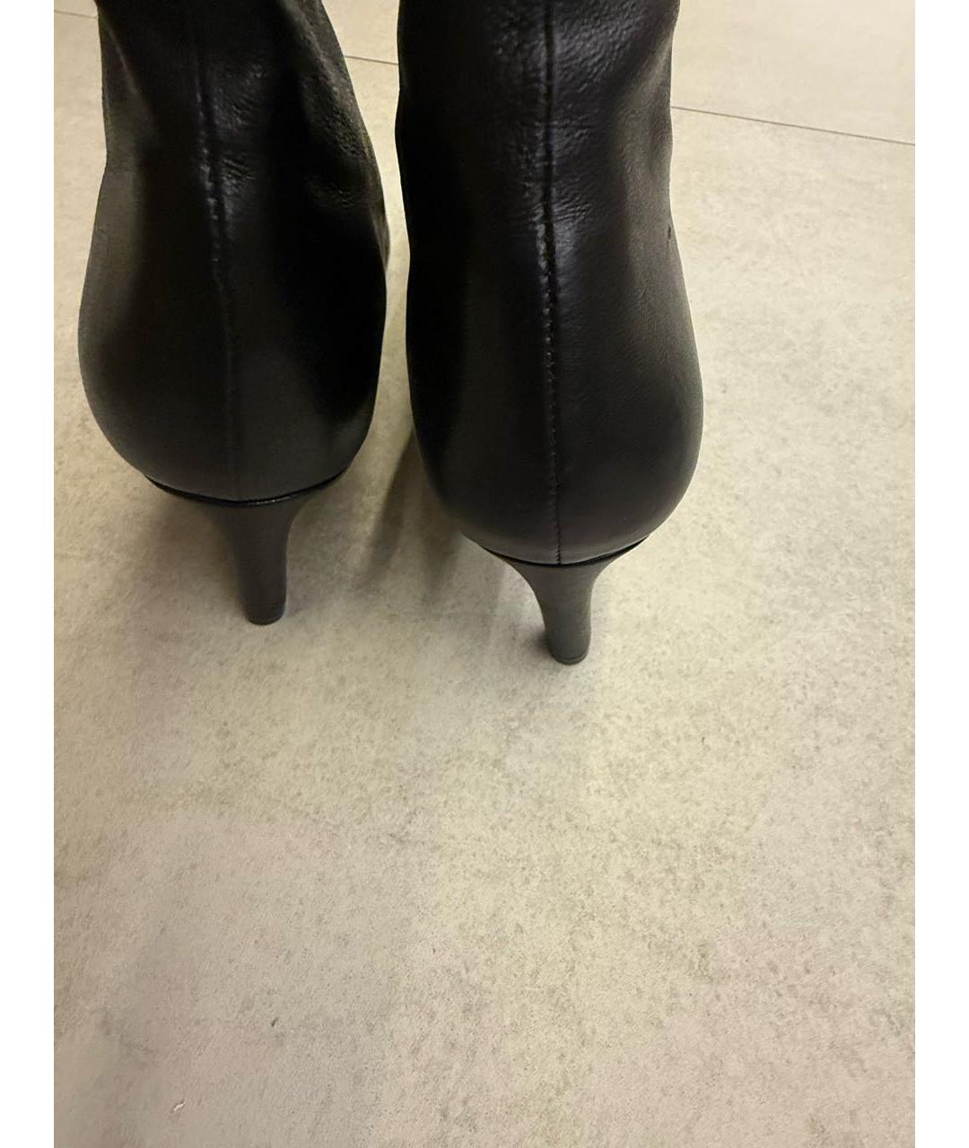 JIL SANDER Черные кожаные ботильоны, фото 3