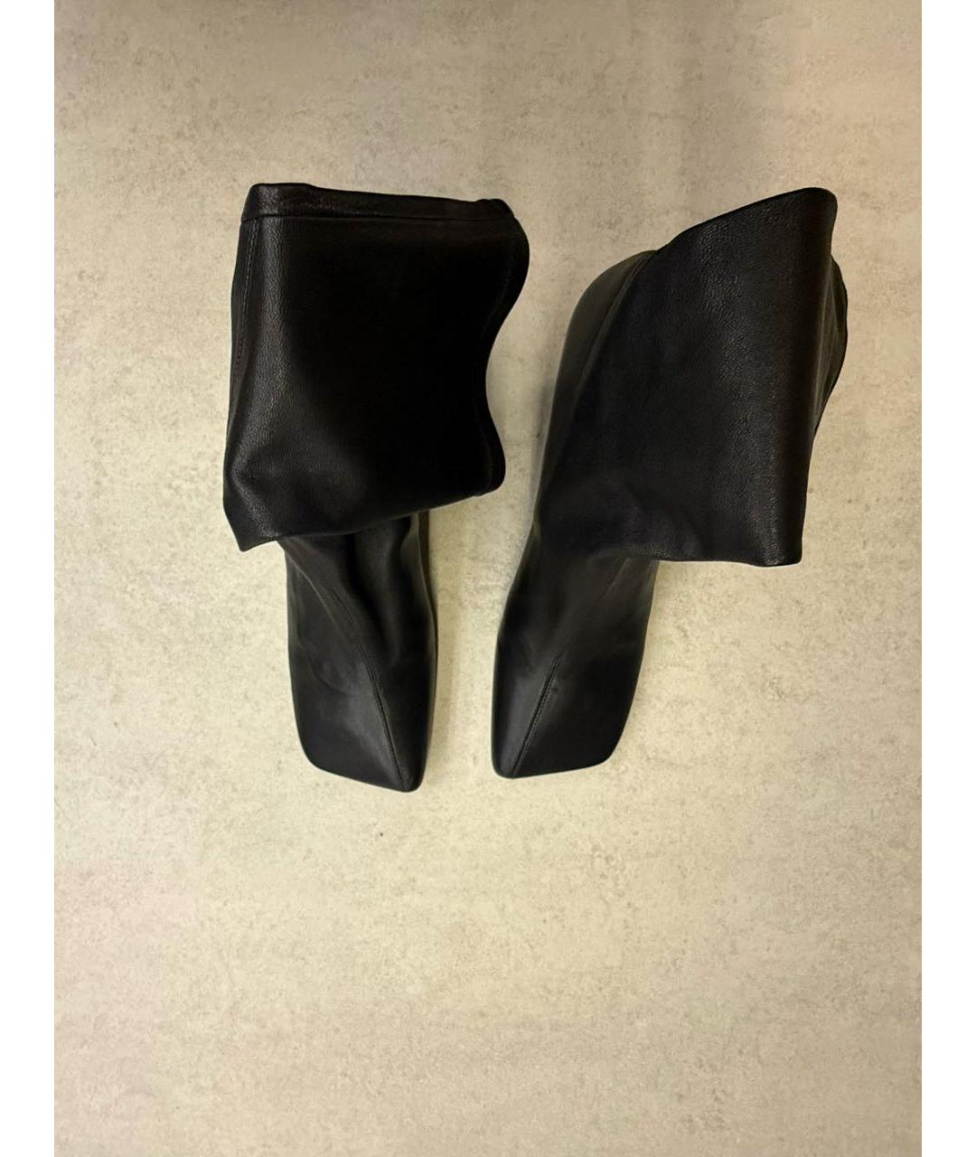 JIL SANDER Черные кожаные ботильоны, фото 2