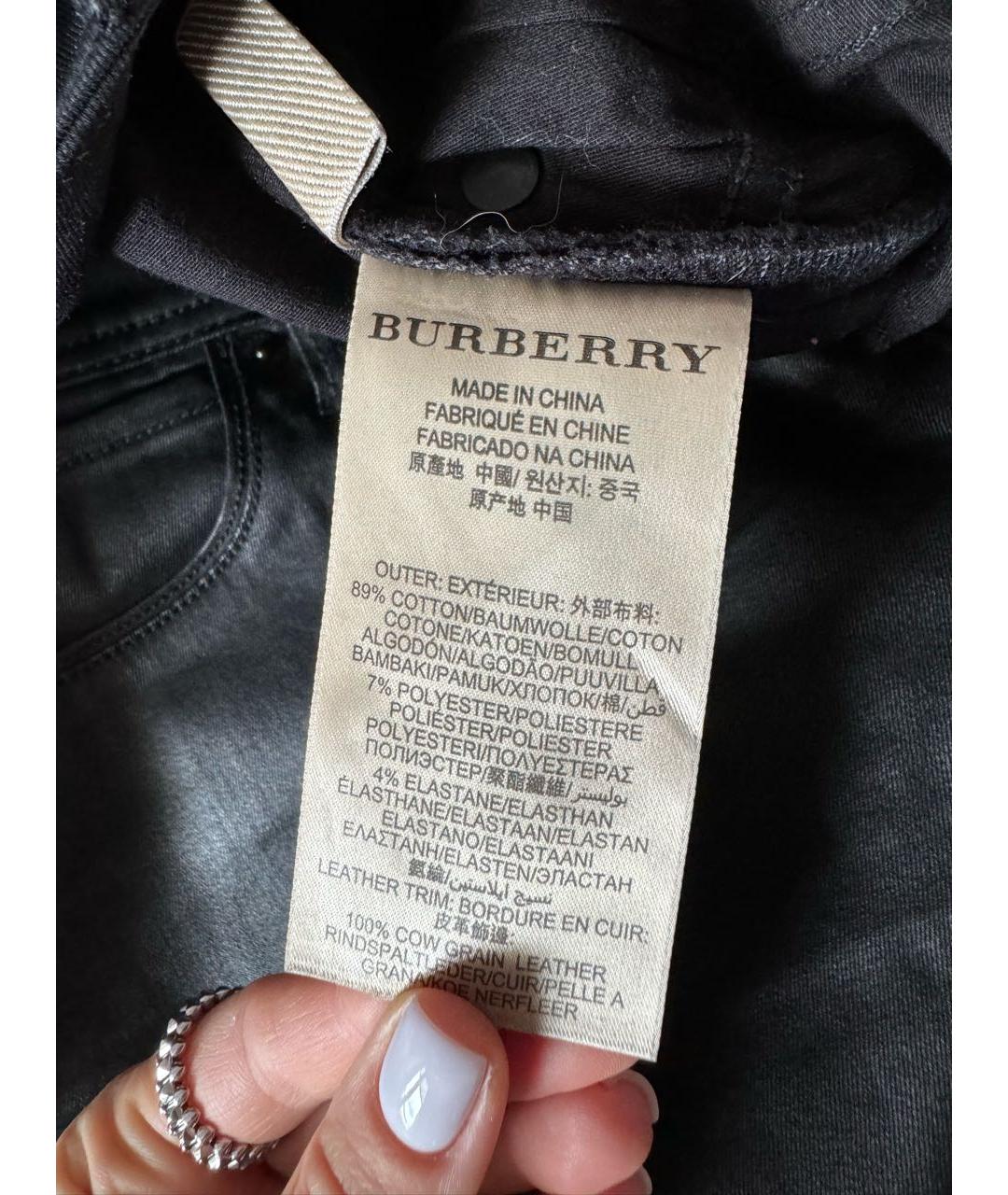 BURBERRY Черные джинсы слим, фото 4