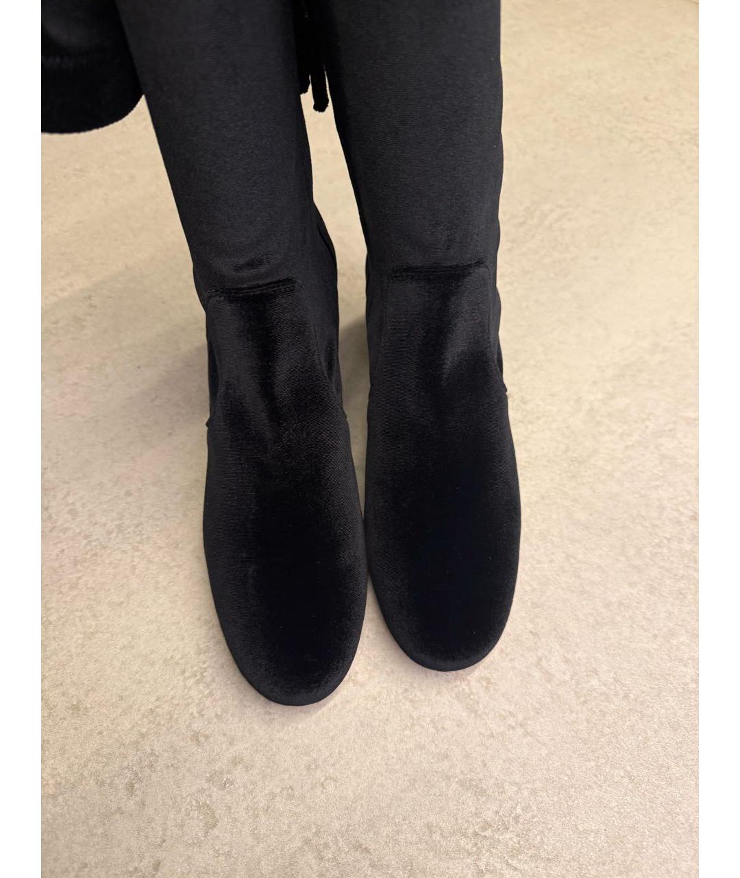 AQUAZZURA Черные текстильные ботфорты, фото 2