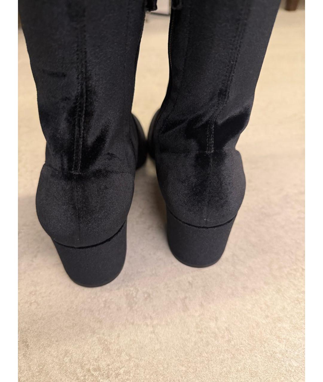 AQUAZZURA Черные текстильные ботфорты, фото 3