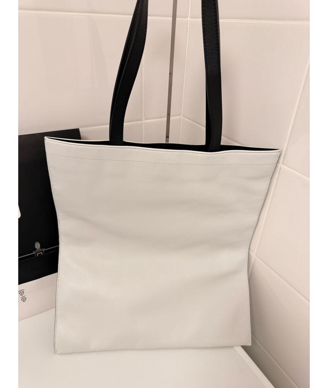 MOSCHINO Белая кожаная сумка через плечо, фото 2