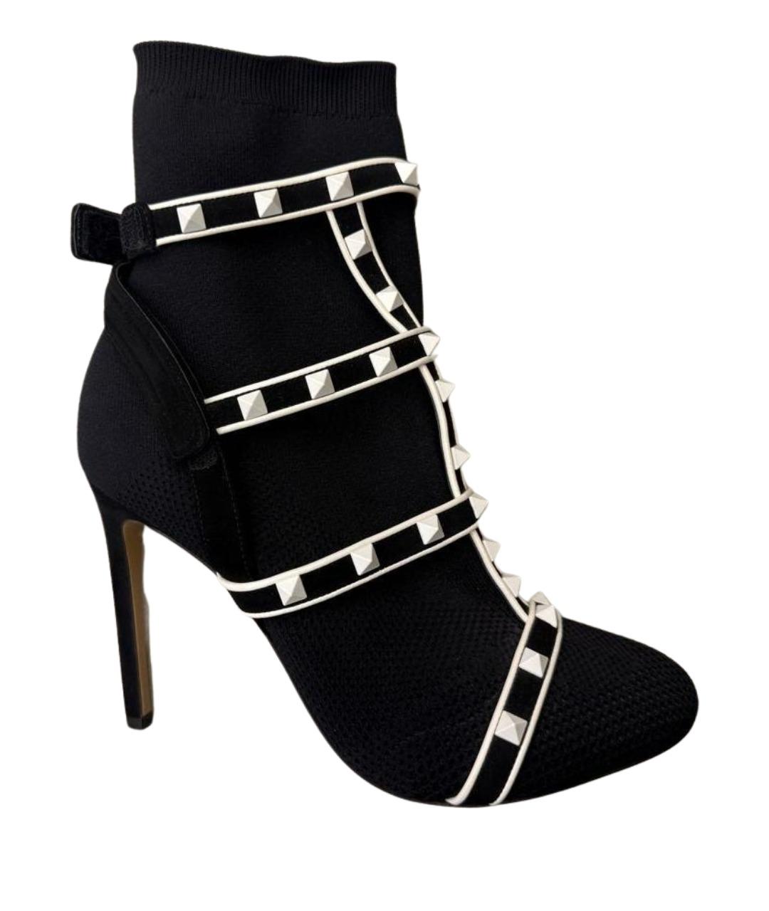 VALENTINO Черные кожаные ботильоны, фото 1