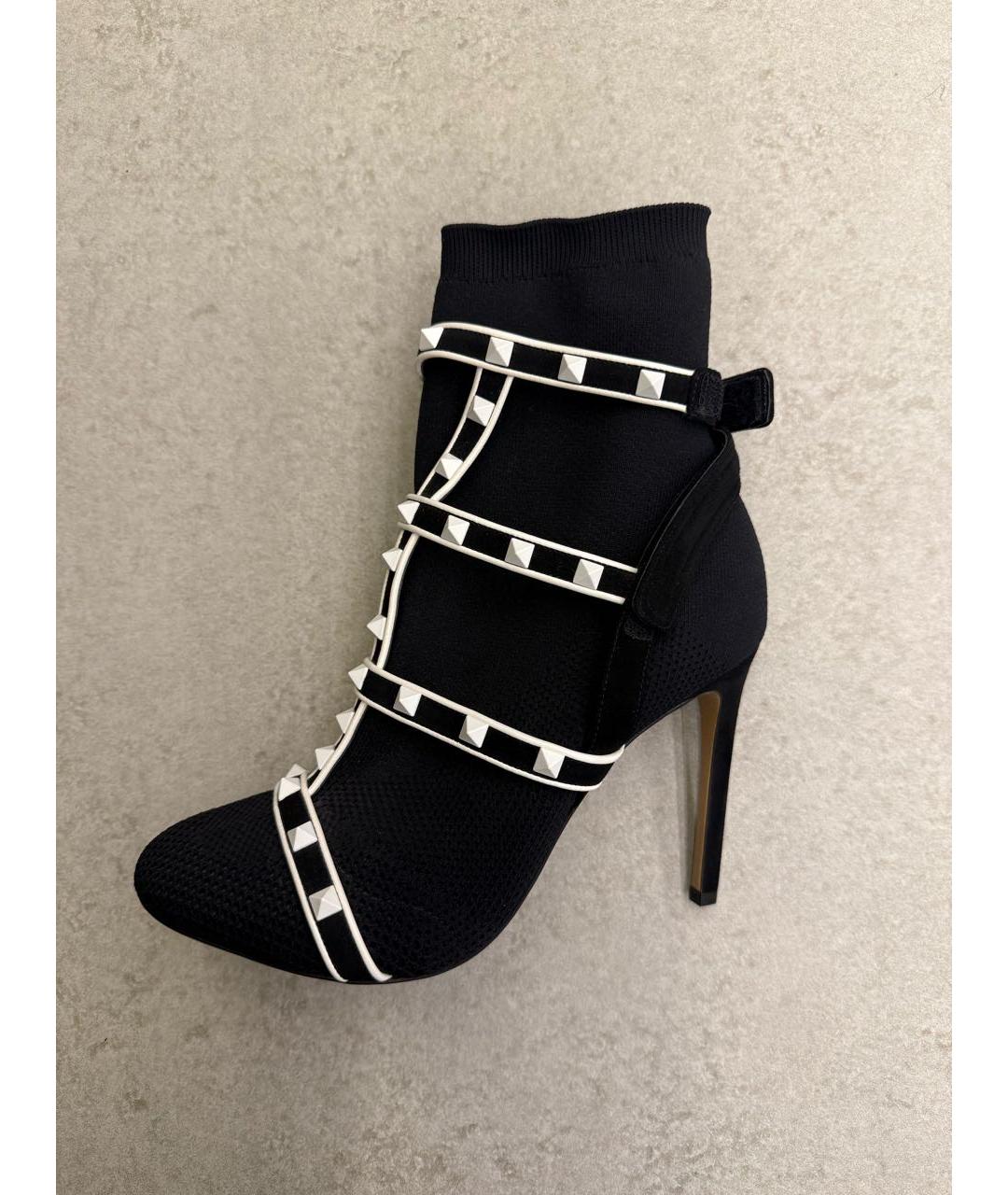 VALENTINO Черные кожаные ботильоны, фото 4